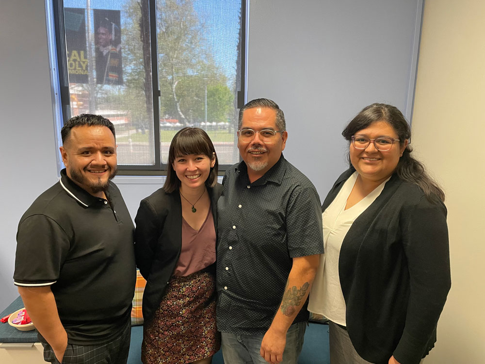 In the photo: Armando Lizarraga, Kati Lebioda, Jose Aguilar-Hernandez, Faculty Mentor, and Carmen Ramos