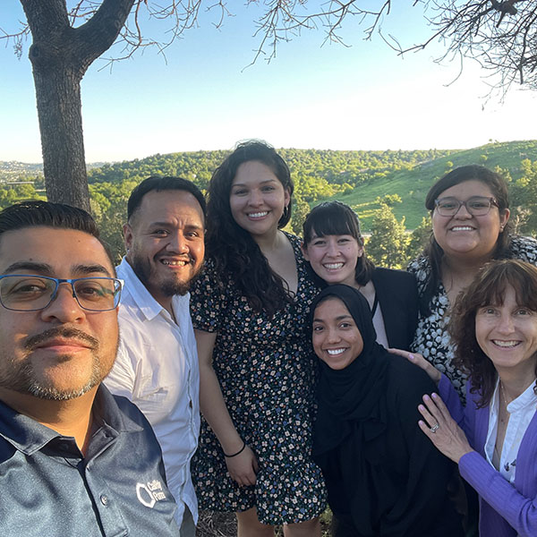 Eligio Martinez, Faculty Coordinator, Armando Lizarraga, Lucia Quezada, Kati Lebioda, Carmen Ramos, Khadija Shafiq (front row), and Lisa Kessler, Program Coordinator (front row)