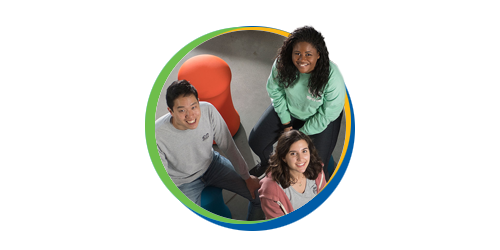 students posing for camera