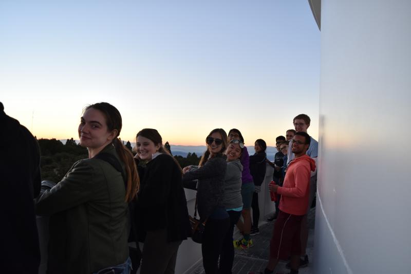 students atop the Carnegie Observatory