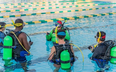 Students at the SCUBA certification course