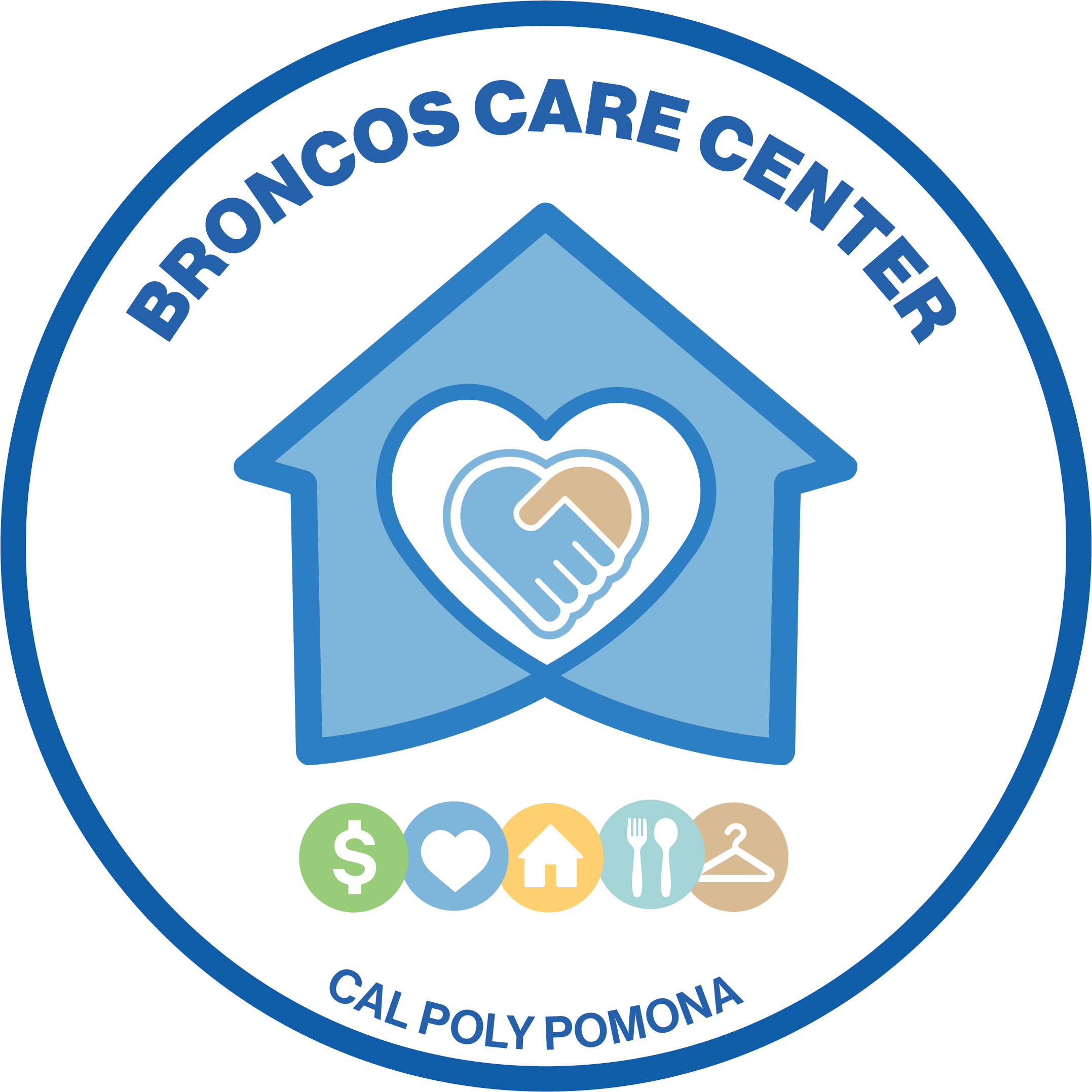 care center logo - hands within heart within house