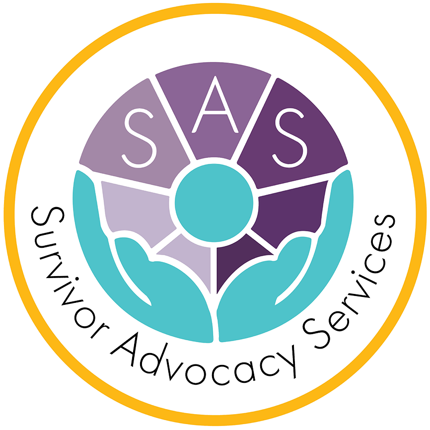 survivor advocacy services logo - hands holding S-A-S surrounded by department name