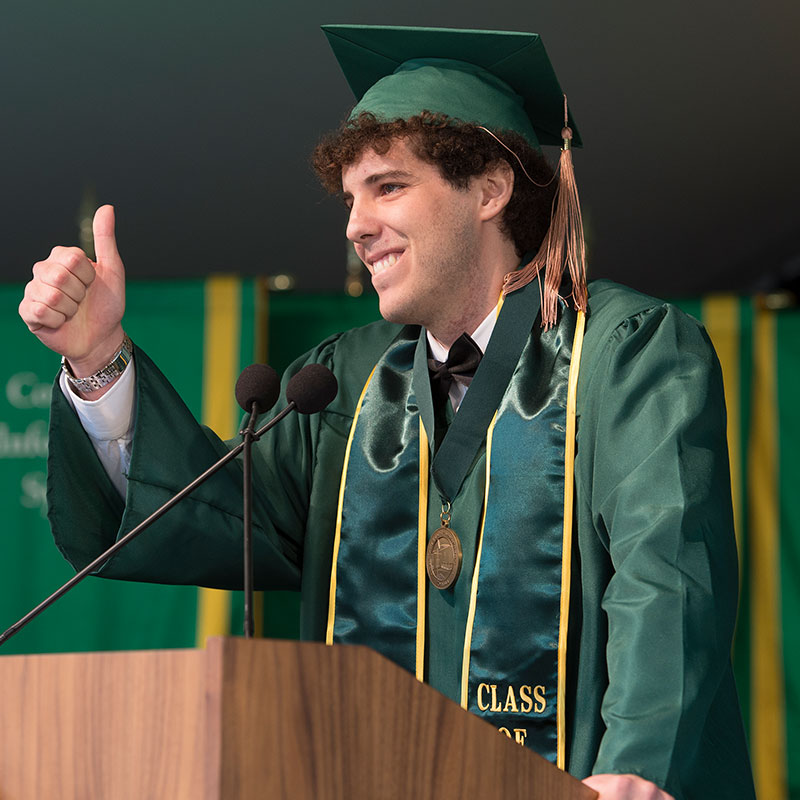 2013 McPhee Scholar giving Commencement speech