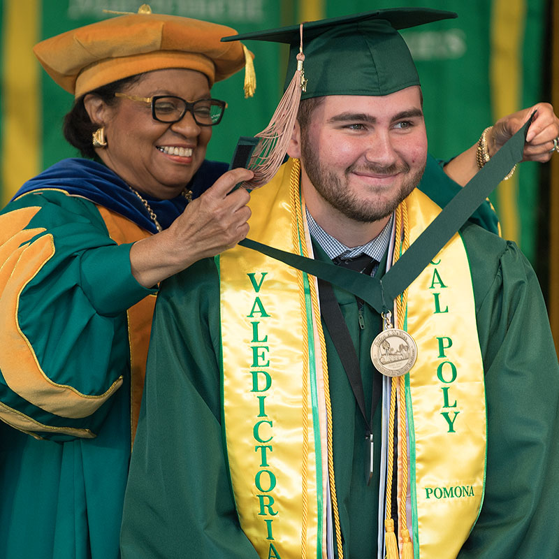 2017 McPhee Scholar receiving medallion during Commencement 