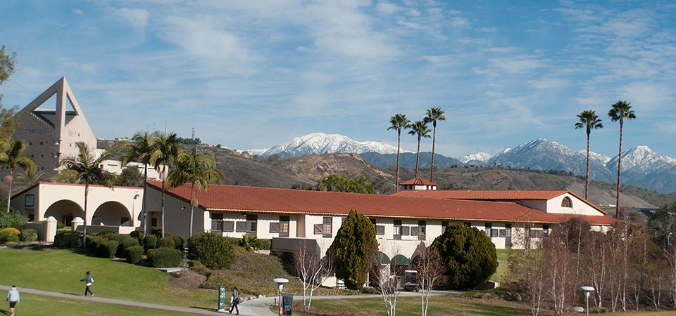 Snow-capped SGV mountains with CPP campus