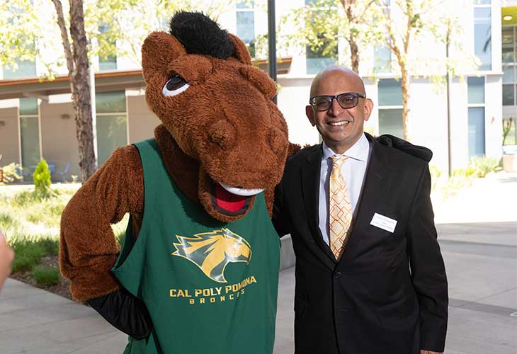 Dean with Billy Bronco in CBA courtyard