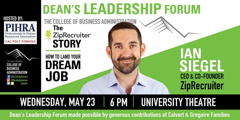 Ian Siegel Dean's Leadership Forum poster