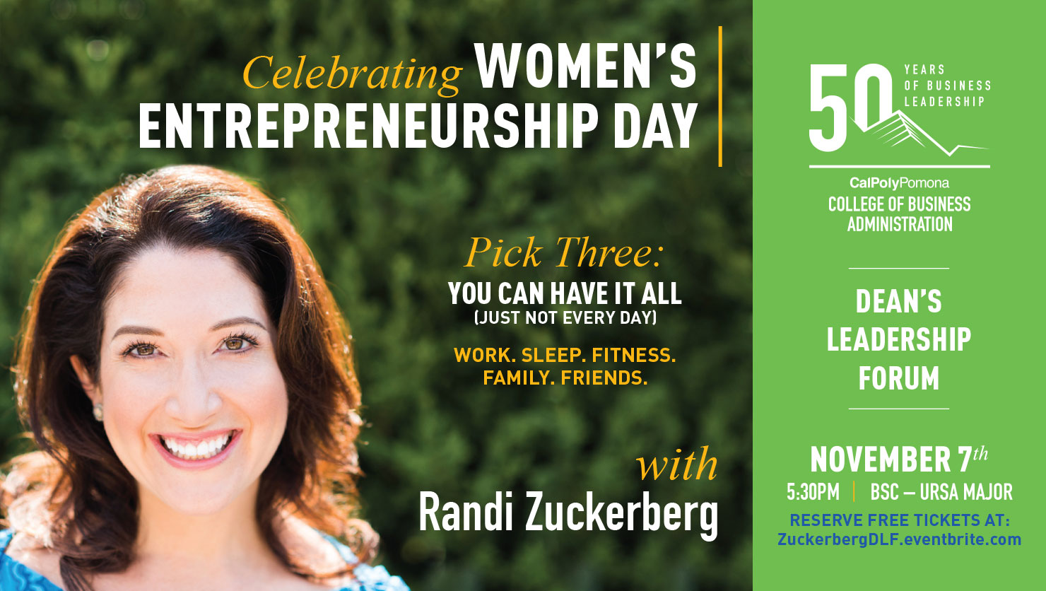 Randi Zuckerberg Dean's Leadership Forum poster