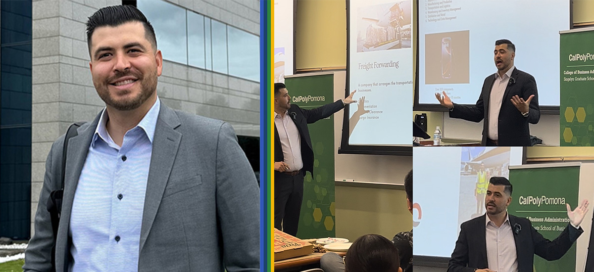 Alumnus Domingo Carvajal collage of presentation moments