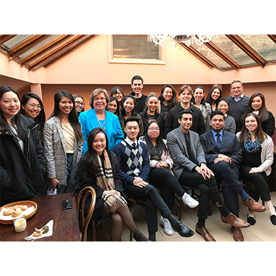 group of students during London internship