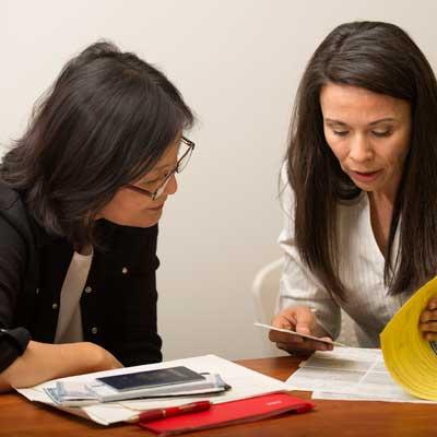 Two ladies working