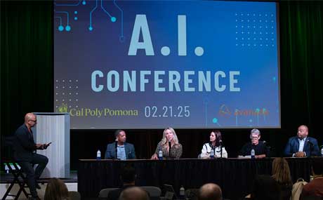 Panelists answering questions at 2025 AI Conference