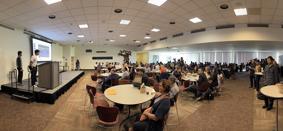 AI Hackathon whole room engaging with audience