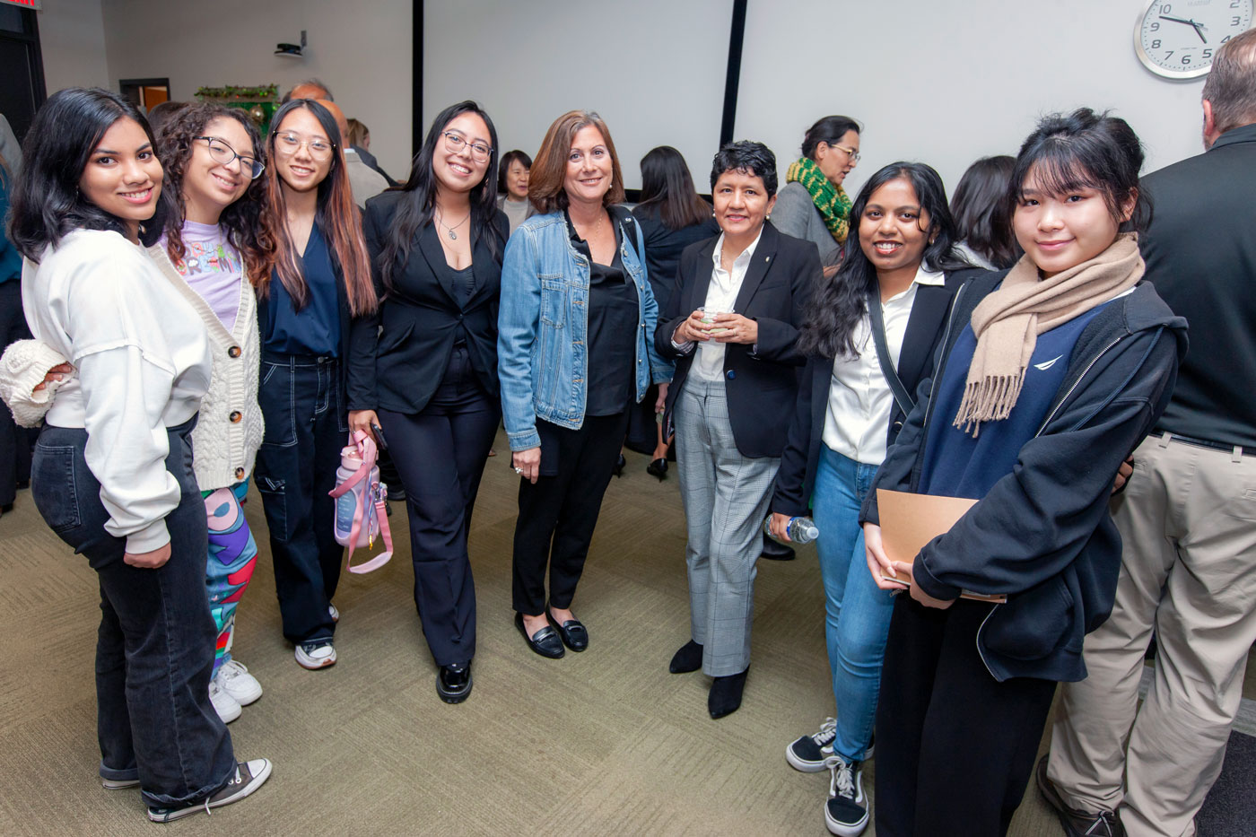 Indira Guzman with students