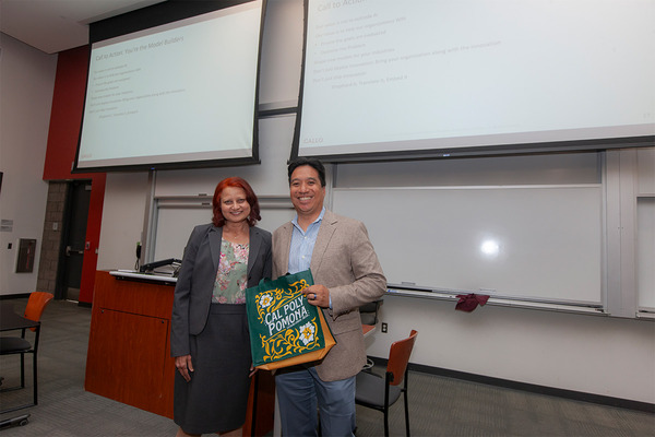 Dr. Rita Kumar and Robert Barrios, CPP alumnus, Chief Information Officer at Gallo