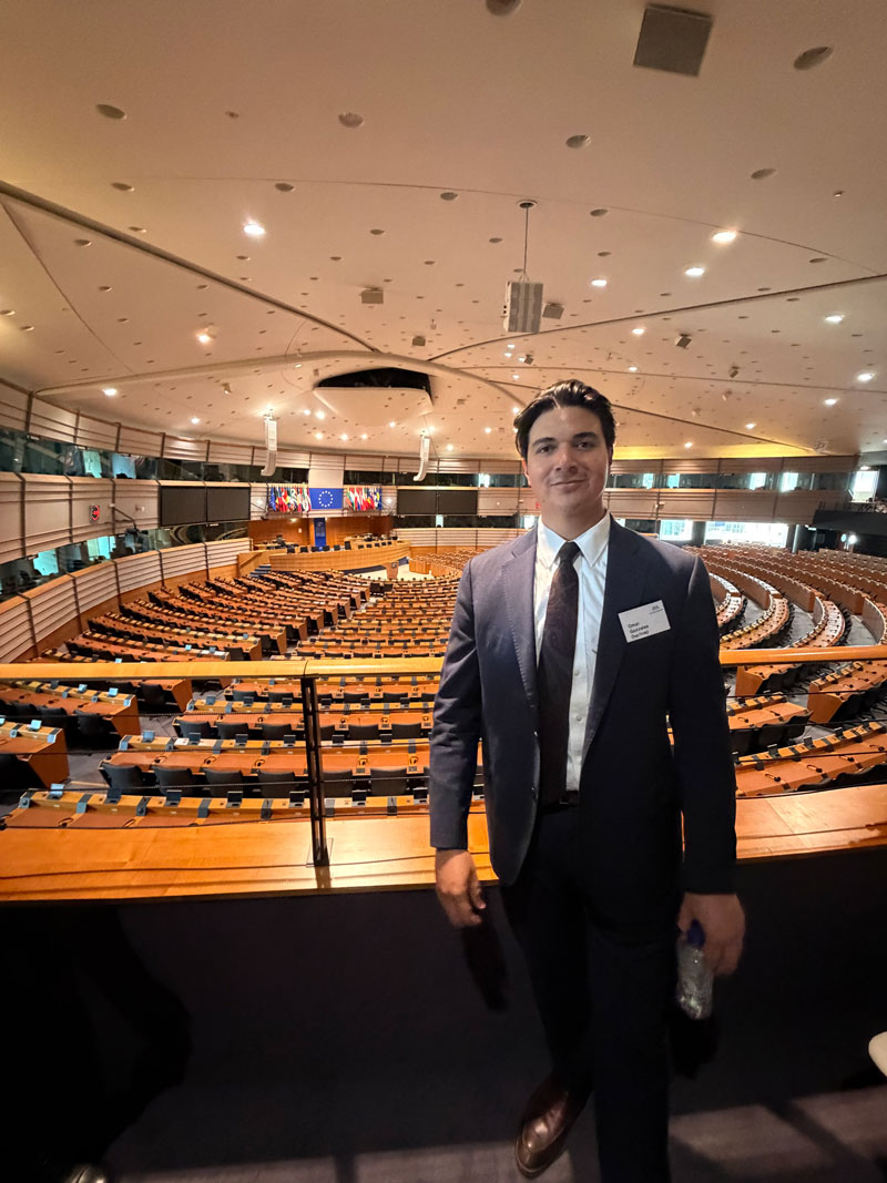 Gonzales in the hemicycle of the European Parliament in Brussels