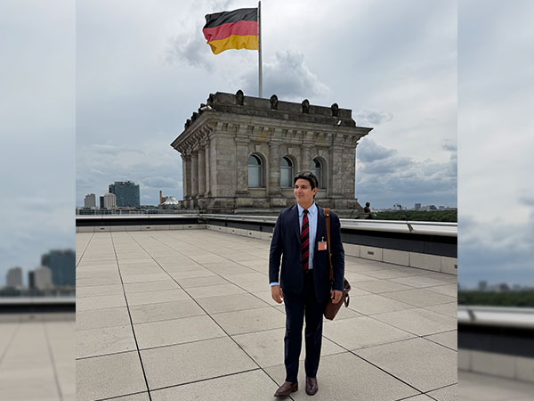 Omar Gonzales atop the Reichstag Building, home of the German Bundestag, during the Berlin leg of the fellowship.