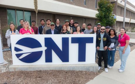 Ontario Airport Photo of Students, Professor and Dean