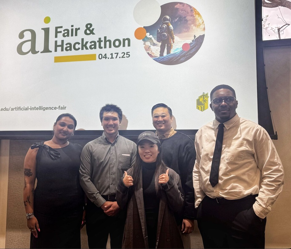 Tsai and her team at the AI Hackathon