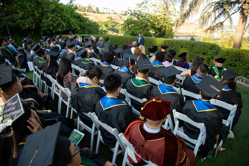 Robert Barrios (CIS), chief information officer, board of directors, Gallo, delivered the graduate commencement address