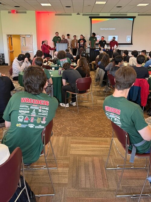 WRCCDC Teams Watching a Team Present