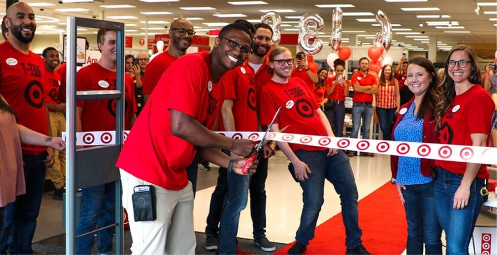 man cutting Target ribbon