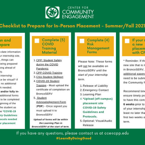 COVID-19 In-Person Placement Checklist-FOR STUDENT