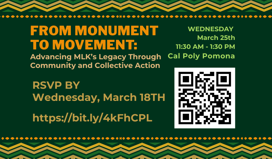 Graphic Flyer of information for MLK Event . 