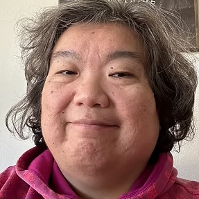 Selfie of female smiling. 