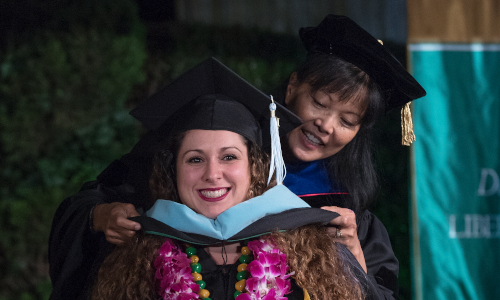 Dr. Pataray-Ching with a graduate