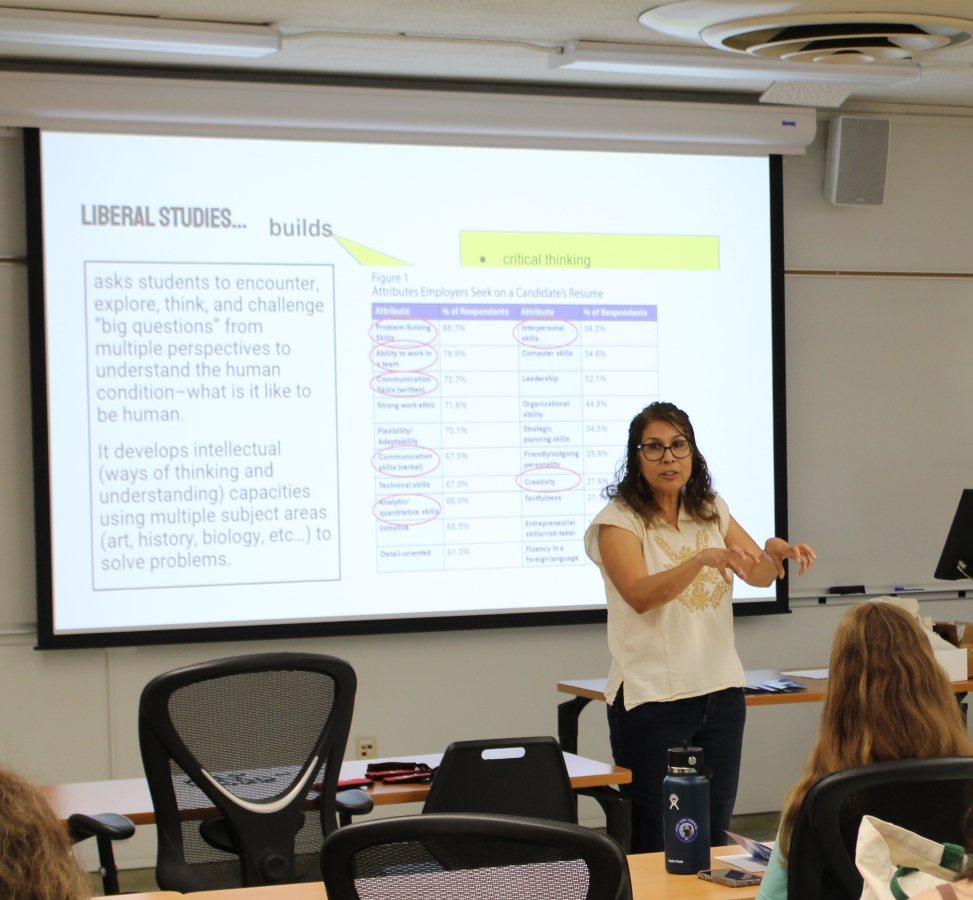 Dr. Ballon teaching a liberal studies course. 