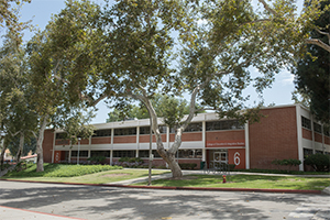 building 6 with tall trees