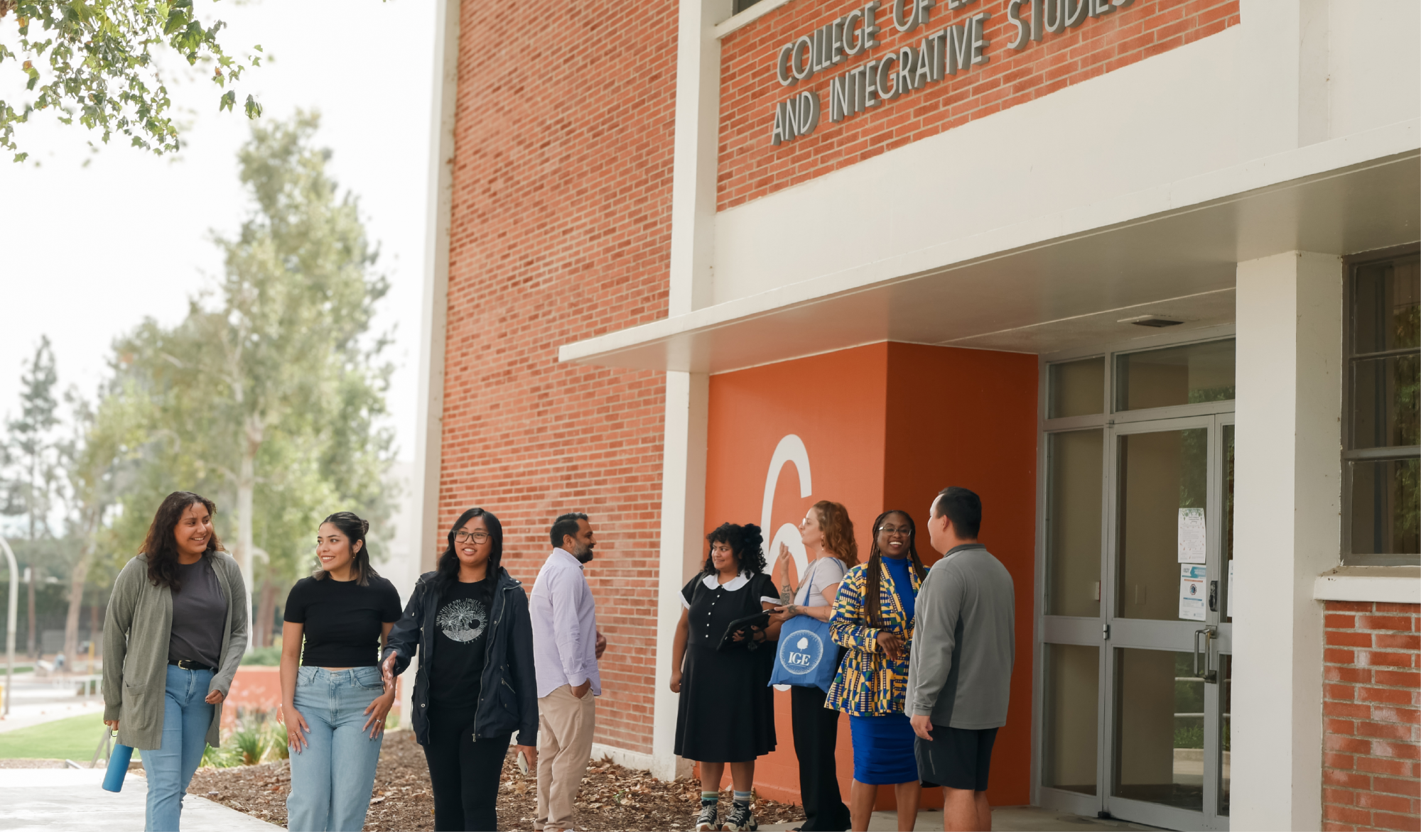 Students walking outside of CEIS building