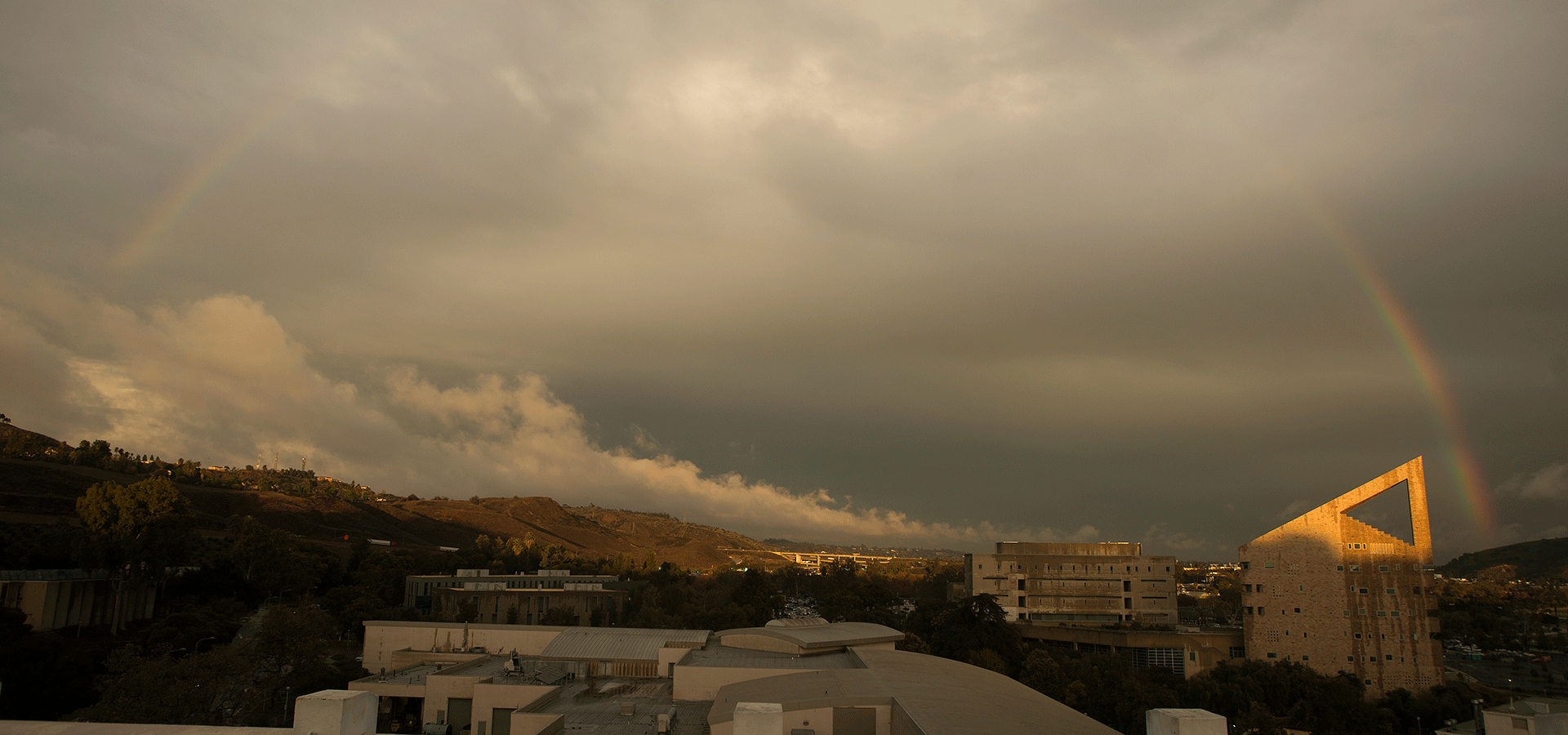 A rainbow over the CLA tower