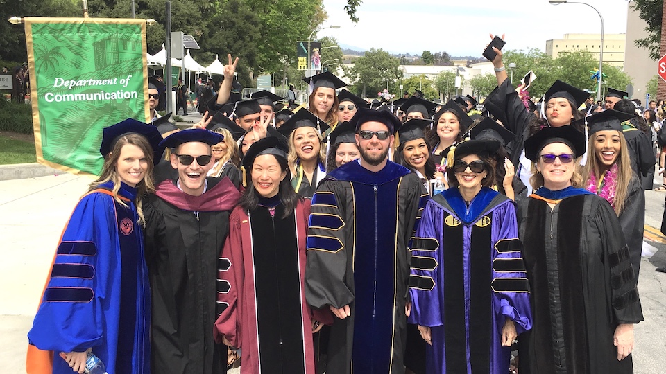 Communication Department faculty at graduation