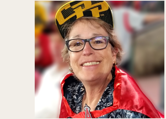 Headshot of Jane Ballinger at the Angels baseball game