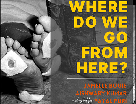 Poster for “Where Do We Go From Here?” with Jamelle Bouie, Aishwary Kumar, and moderator Payal Puri.   
