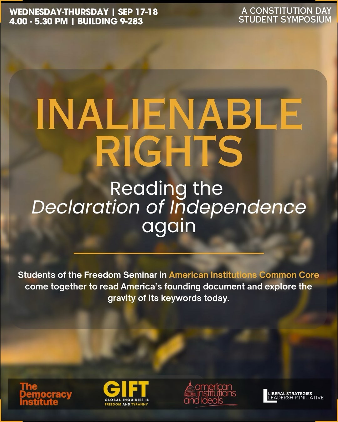 Poster for the "Inalienable Rights" event