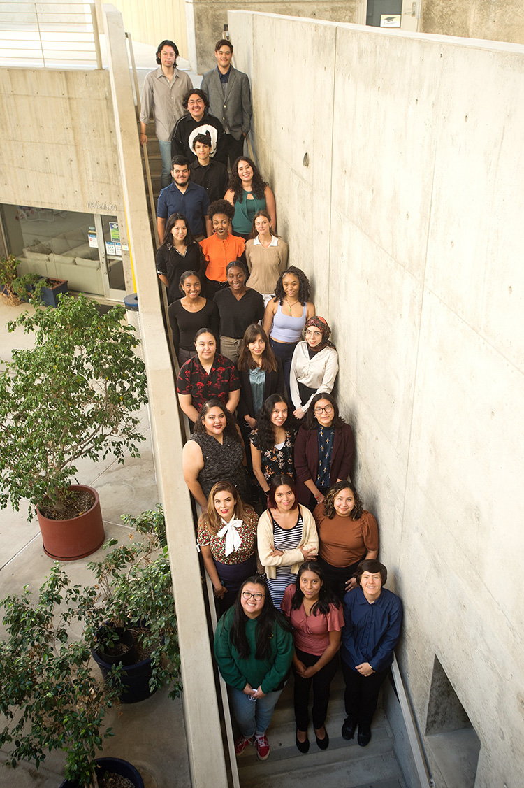 students on the stairs