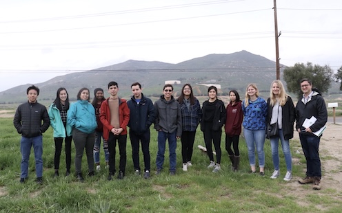 Student giving presentation