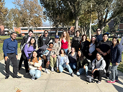 Faculty and students at map event