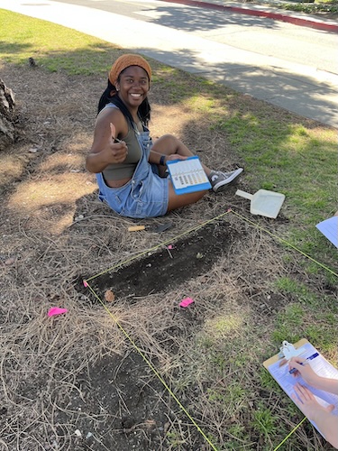 Student doing research