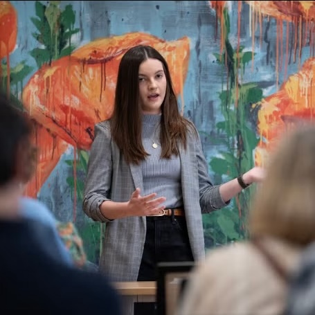 Decorative image of student