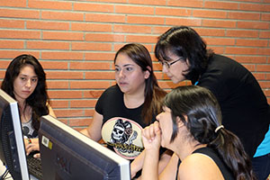 GIS Professor helping students