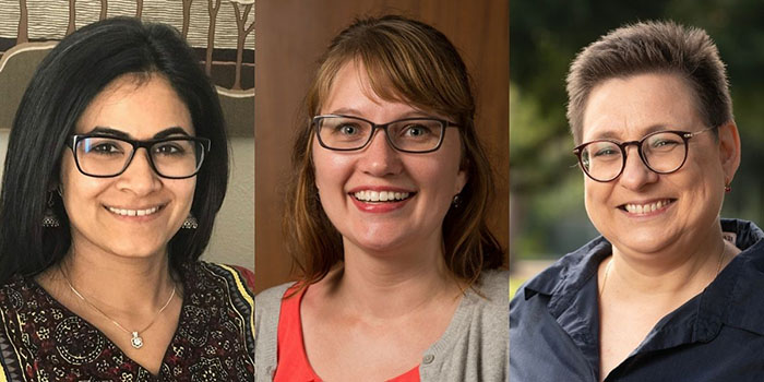 headshots of Dr. Narayan, Dr. Prins, and Dr. Griswold