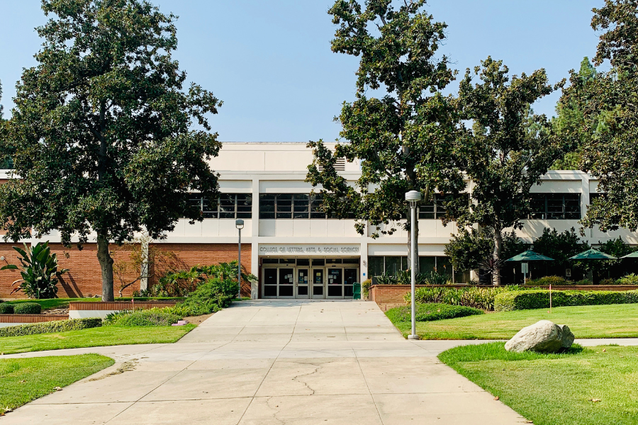 Front entrance of the College of Letters, Arts, and Social Sciences