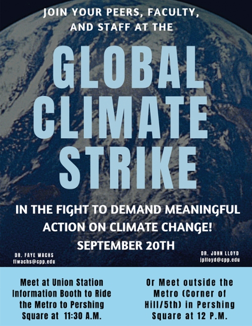 Flyer of the Global Climate Strike in LA on September 20