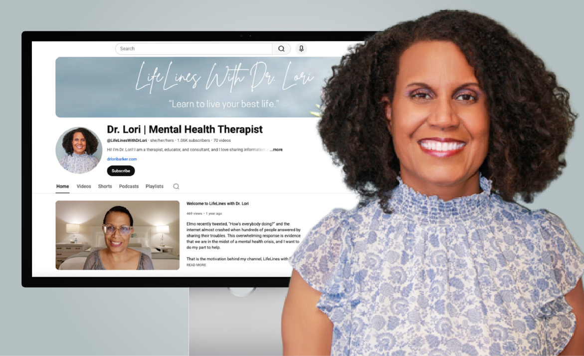 Headshot and Podcast Image of Lori Barker