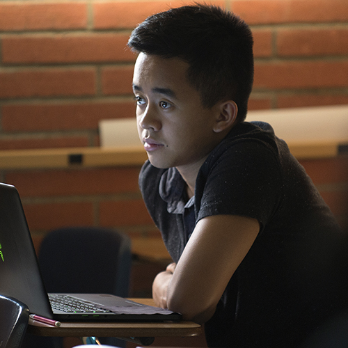student on laptop